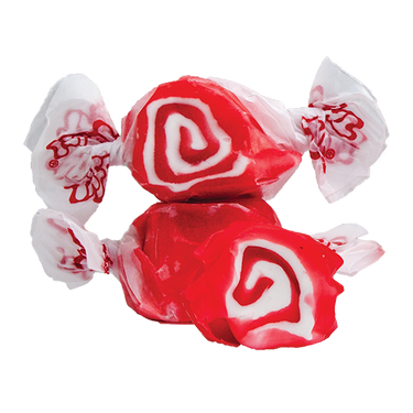 Red Licorice Swirls Taffy - Taffy Town Red Licorice taffy candy is a bold red color swirled with white - chewy, vibrant salt water taffy bursting with classic licorice flavor.